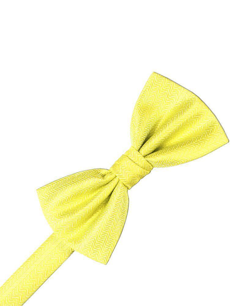 Herringbone Bow Tie - Lemon - corbatin caballero