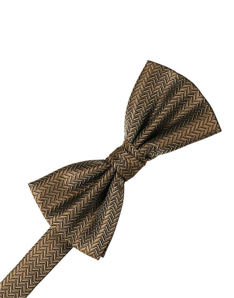 Herringbone Bow Tie - Mocha - corbatin caballero