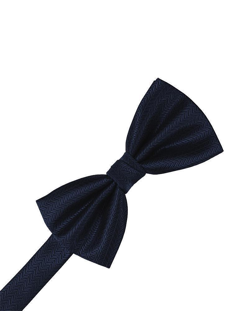 Herringbone Bow Tie - Navy - corbatin caballero