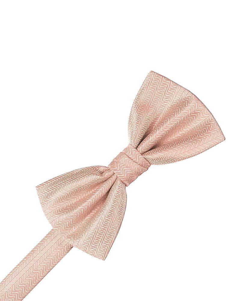 Herringbone Bow Tie - Peach - corbatin caballero