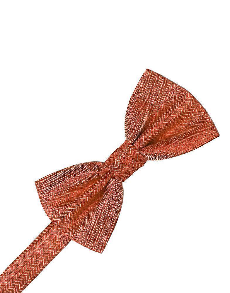 Herringbone Bow Tie - Persimmon - corbatin caballero