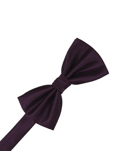 Herringbone Bow Tie - Raisin - corbatin caballero