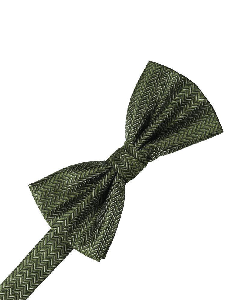 Herringbone Bow Tie - Sage - corbatin caballero