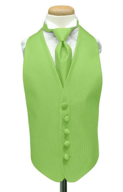 Herringbone Kids Tuxedo Vest - Boys Small (3-6) / Kiwi - 