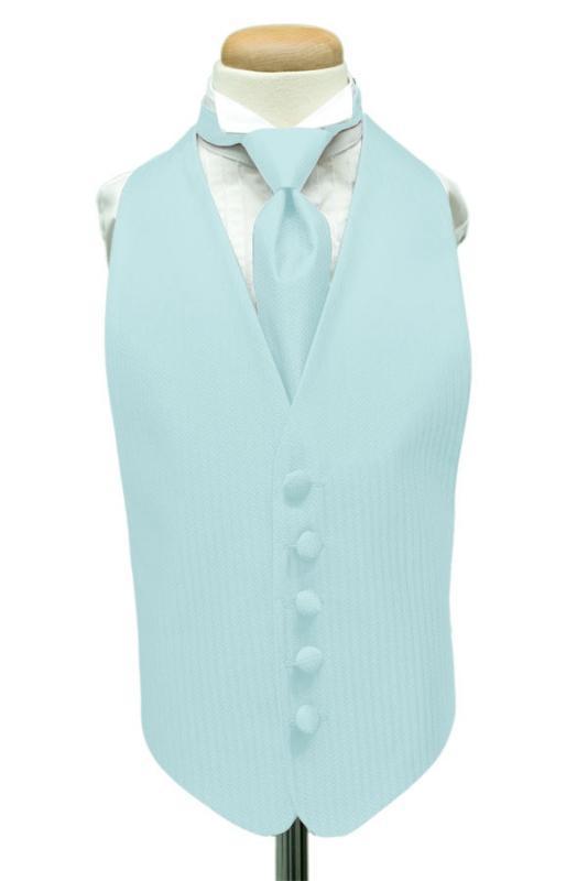 Herringbone Kids Tuxedo Vest - Boys Small (3-6) / Pool - 