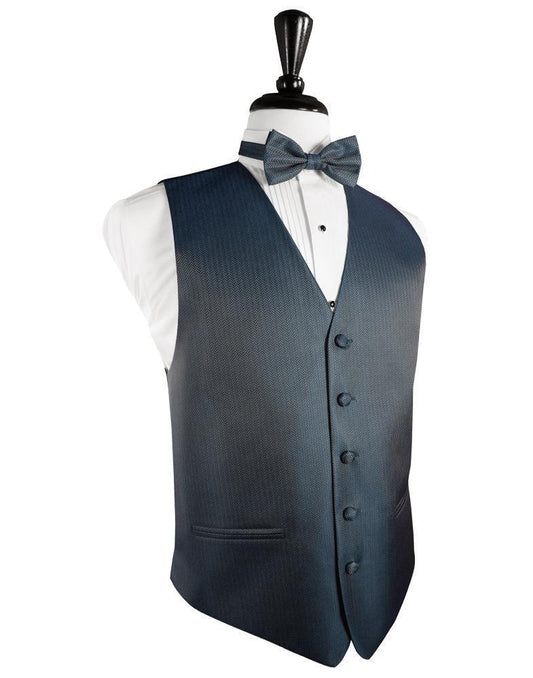 Herringbone Tuxedo Vest 10 - XS / Haze Blue - Chaleco 