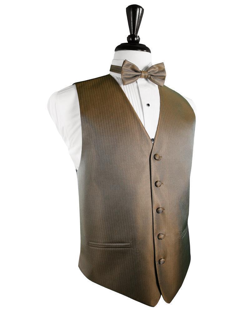 Herringbone Tuxedo Vest 4 - XS / Mocha - Chaleco Caballero