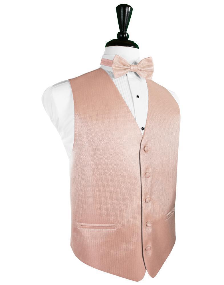 Herringbone Tuxedo Vest 4 - XS / Peach - Chaleco Caballero