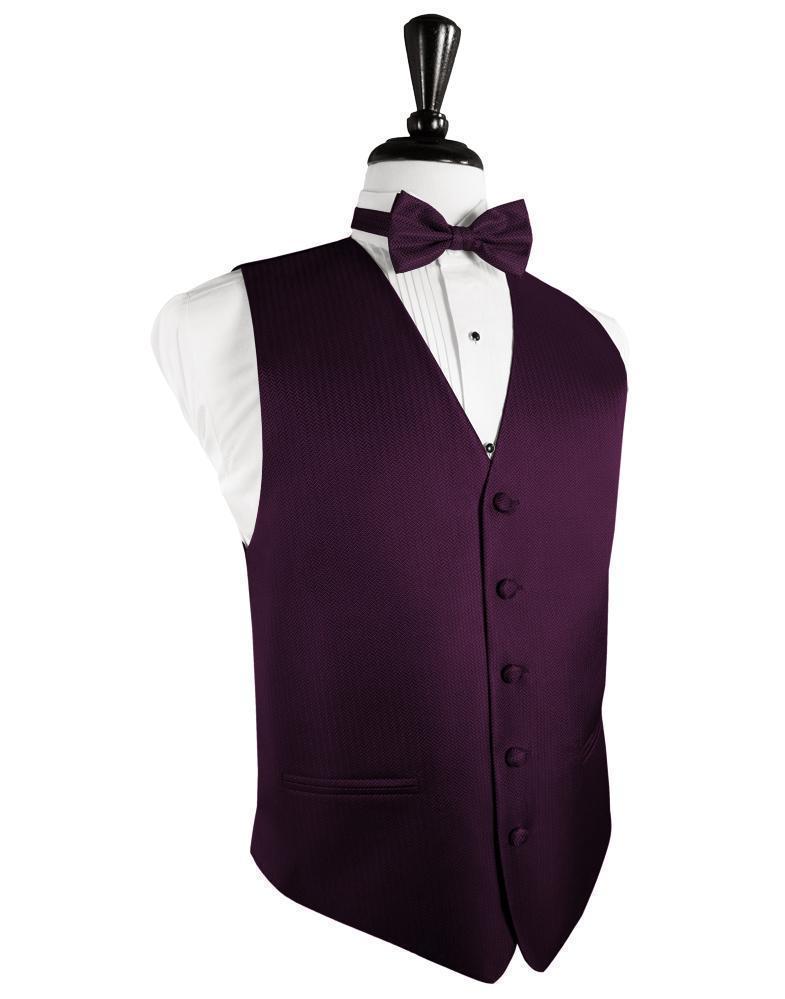 Herringbone Tuxedo Vest 5 - XS / Sangria - Chaleco Caballero