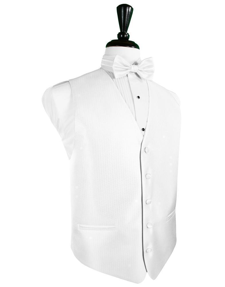 Herringbone Tuxedo Vest 6 - XS / White - Chaleco Caballero