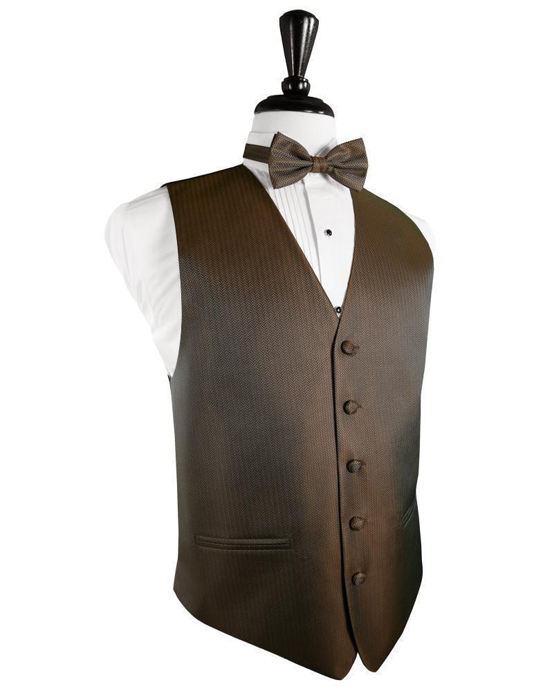 Herringbone Tuxedo Vest 7 - XS / Espresso - Chaleco 