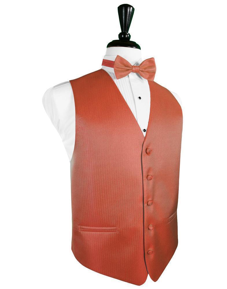 Herringbone Tuxedo Vest 8 - XS / Persimmon - Chaleco 