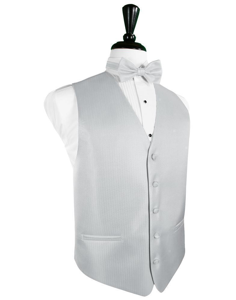 Herringbone Tuxedo Vest 8 - XS / Platinum - Chaleco 