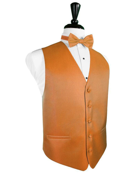 Herringbone Tuxedo Vest 9 - XS / Tangerine - Chaleco 
