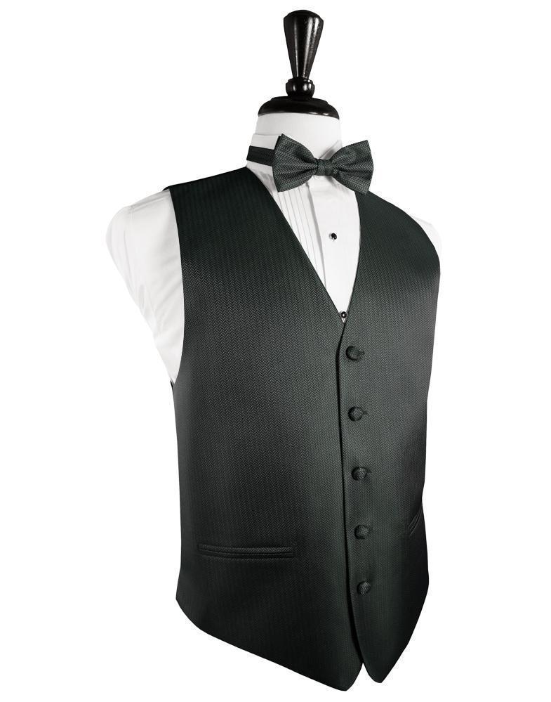 Herringbone Tuxedo Vest - XS / Asphalt - Chaleco Caballero