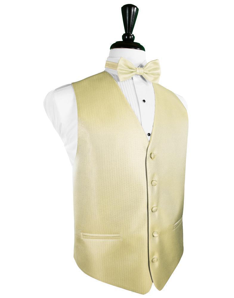Herringbone Tuxedo Vest - XS / Banana - Chaleco Caballero