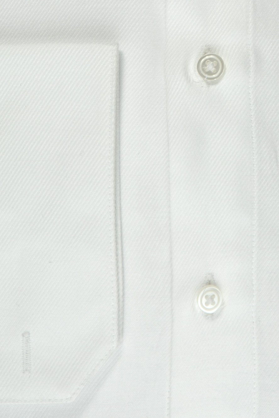 Jamison White Twill Spread Collar Dress Shirt - Camisa 