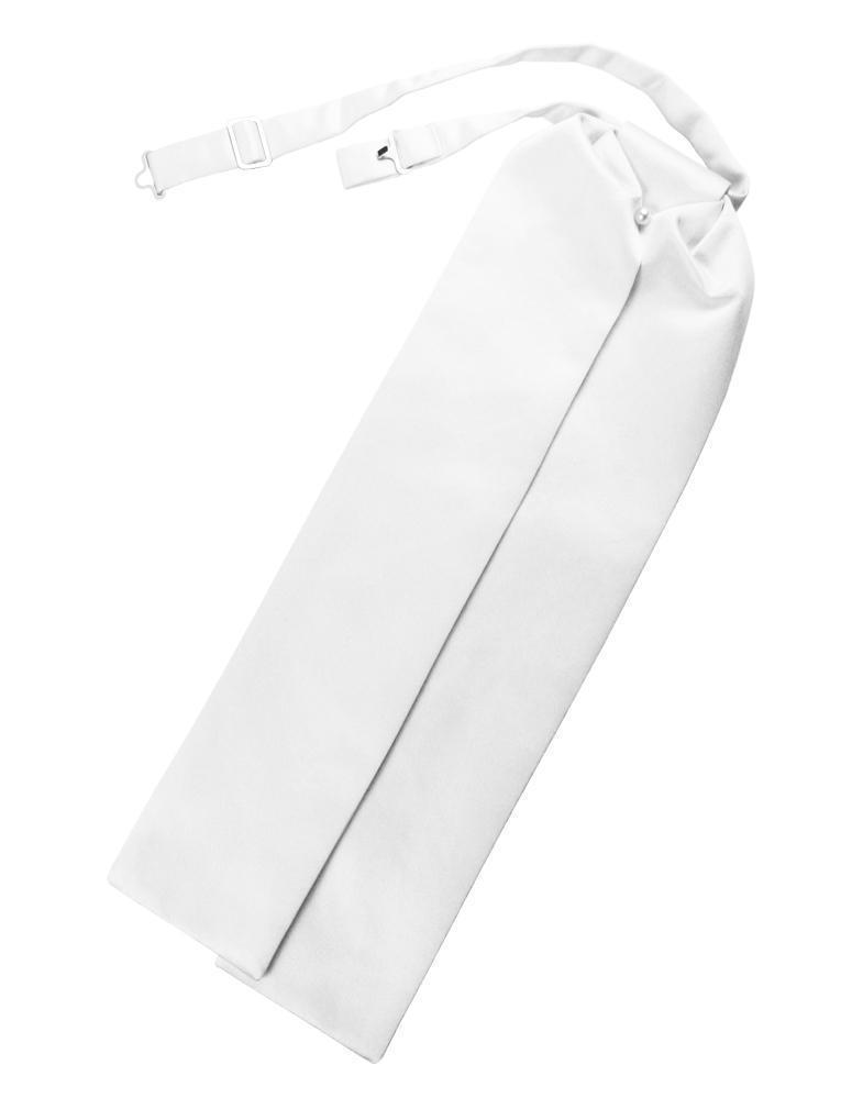 Luxury Satin Ascot - White - corbata Caballero
