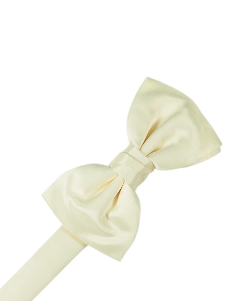 Luxury Satin Bow Tie - Ivory - corbatin caballero