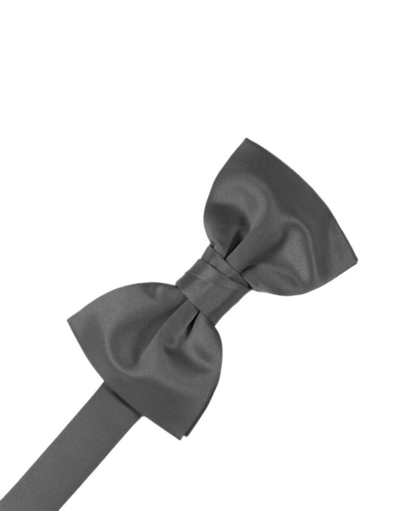 Luxury Satin Bow Tie - Pewter - corbatin caballero