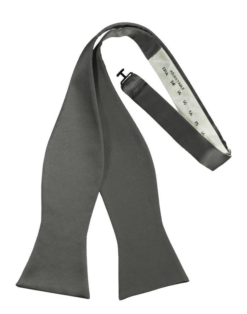 Luxury Satin Bow Tie - Self Tie - Charcoal - corbatin 