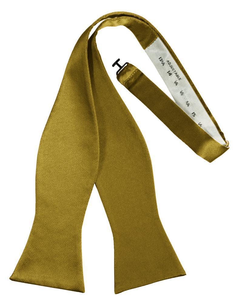 Luxury Satin Bow Tie - Self Tie - New Gold - corbatin 