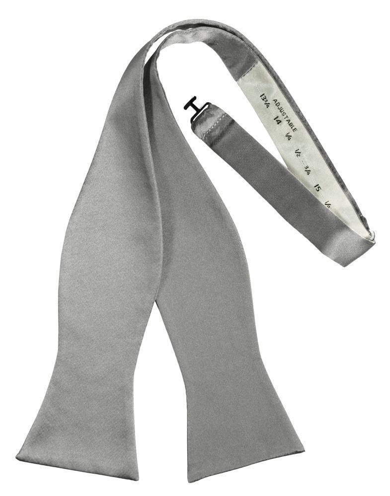 Luxury Satin Bow Tie - Self Tie - Silver - corbatin 