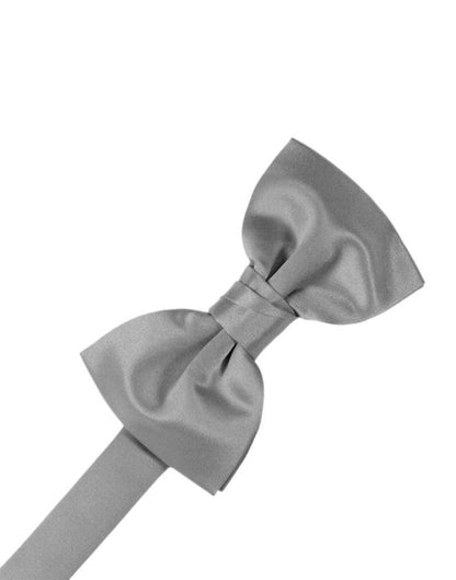 Luxury Satin Bow Tie - Silver - corbatin caballero