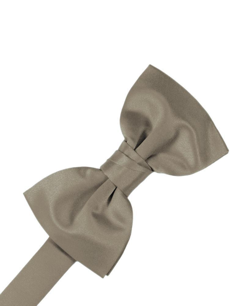 Luxury Satin Bow Tie - Stone - corbatin caballero