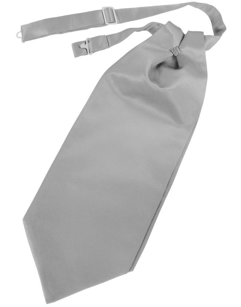 Luxury Satin Cravat - Silver - corbata Caballero