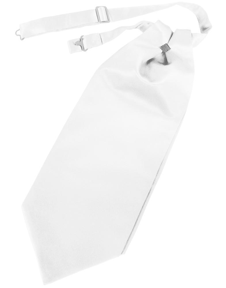 Luxury Satin Cravat - White - corbata Caballero