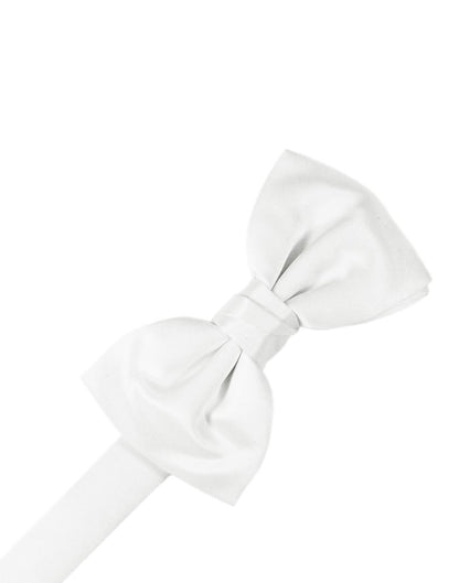 Luxury Satin Kids Bow Tie - White - corbatin niño