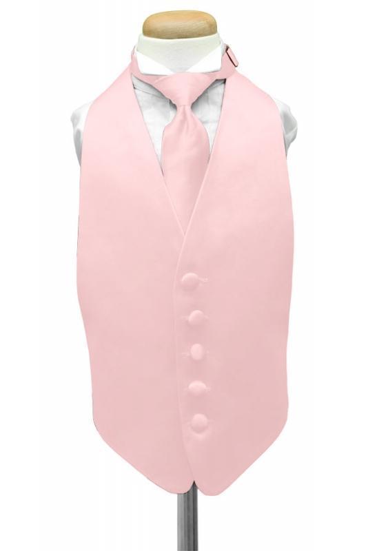 Luxury Satin Kids Tuxedo Vest 2 - Boys Small (3-6) / Pink - 