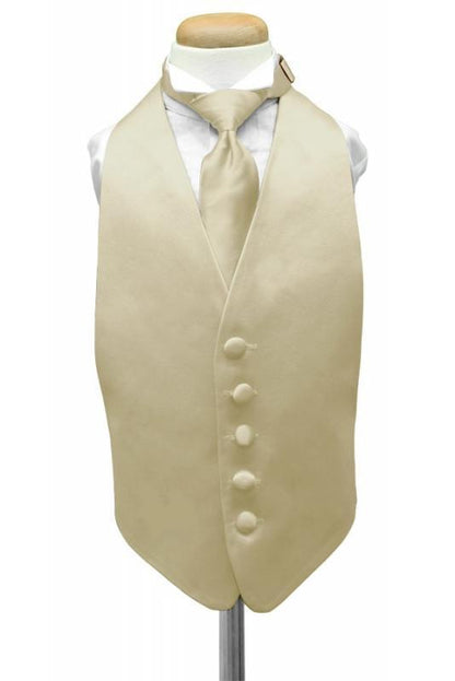 Luxury Satin Kids Tuxedo Vest - Boys Small (3-6) / Bamboo - 