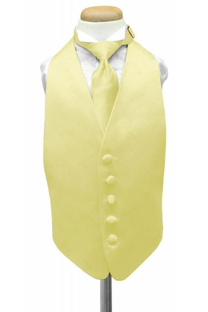 Luxury Satin Kids Tuxedo Vest - Boys Small (3-6) / Banana - 