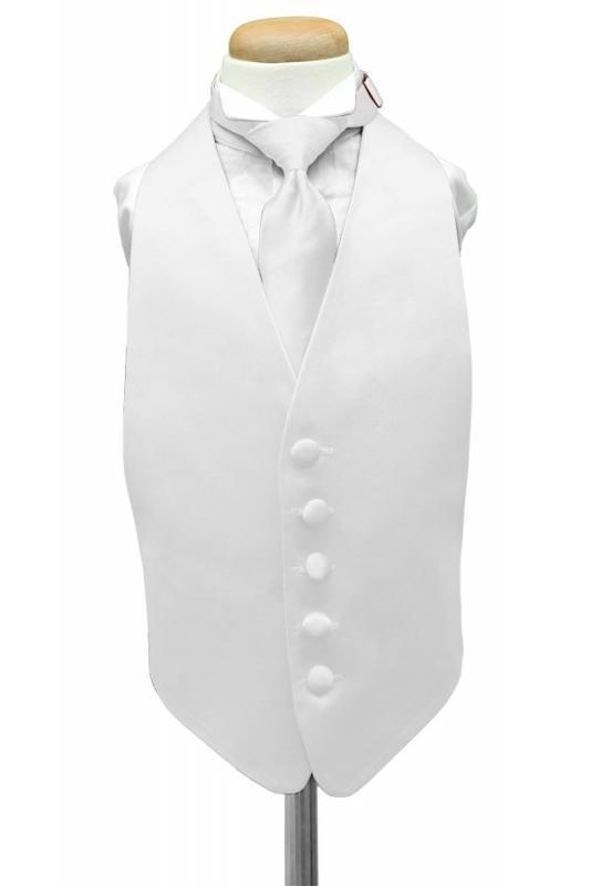 Luxury Satin Kids Tuxedo Vest - Boys Small (3-6) / White - 
