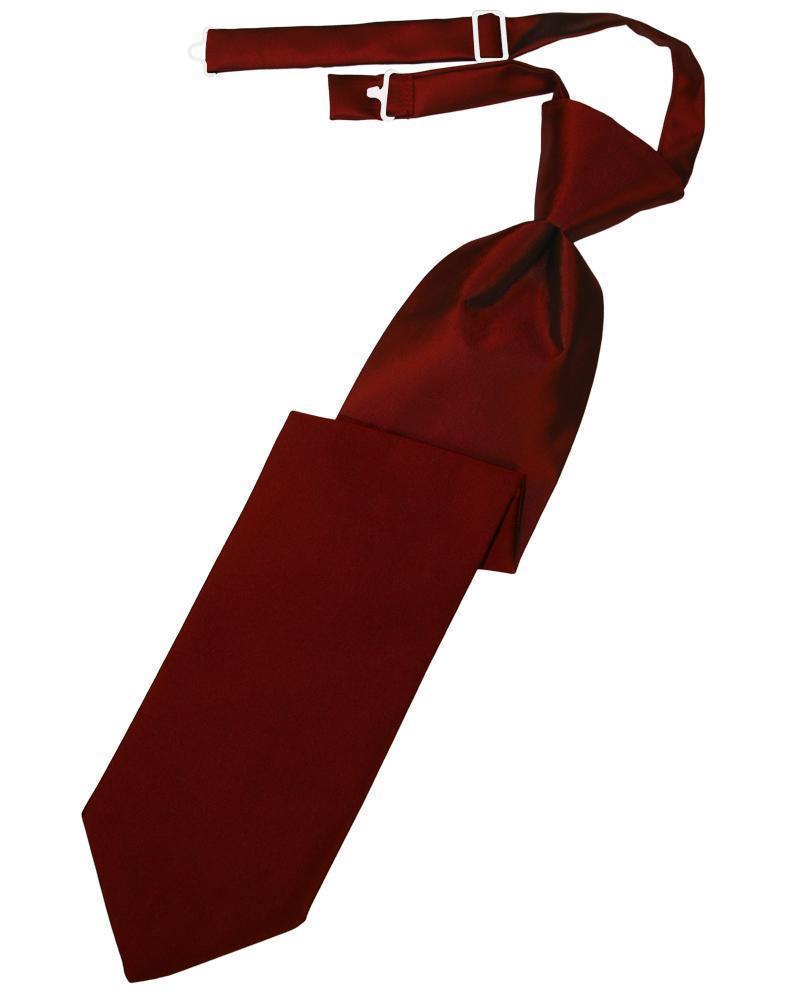Luxury Satin Necktie Pre-Tied - Apple - corbata Caballero