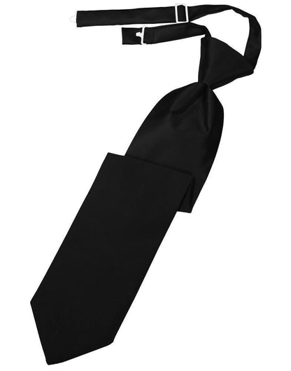 Luxury Satin Necktie Pre-Tied - Black - corbata Caballero