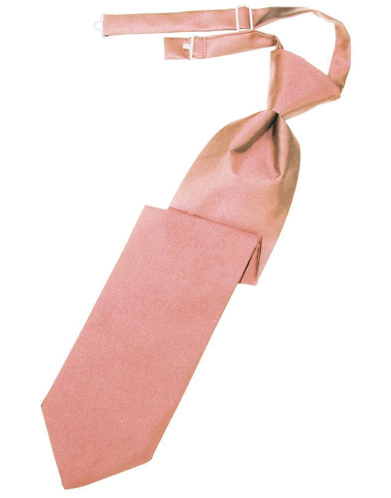 Luxury Satin Necktie Pre-Tied - Coral - corbata Caballero
