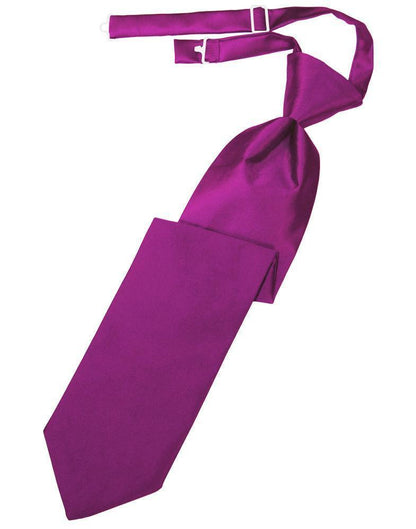 Luxury Satin Necktie Pre-Tied - Fuchsia - corbata Caballero