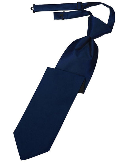 Luxury Satin Necktie Pre-Tied - Marine - corbata Caballero