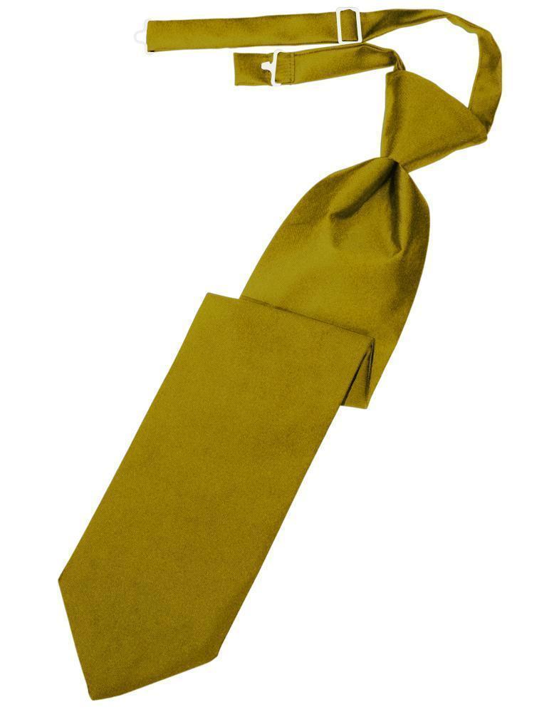 Luxury Satin Necktie Pre-Tied - New Gold - corbata Caballero
