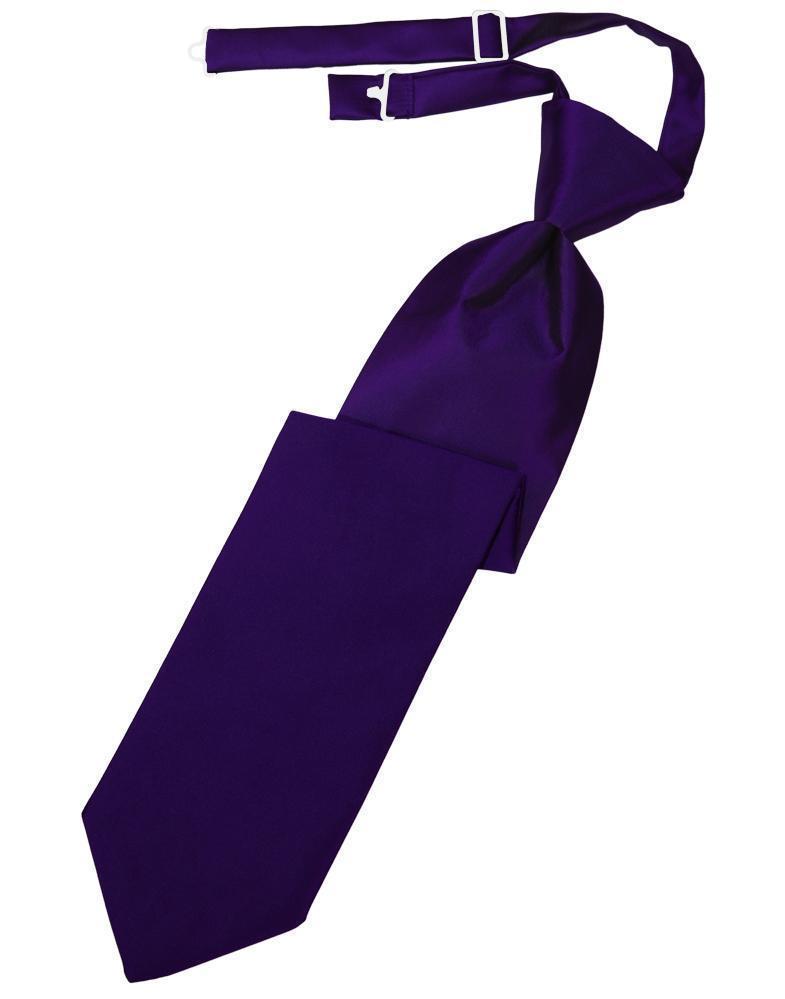 Luxury Satin Necktie Pre-Tied - Purple - corbata Caballero