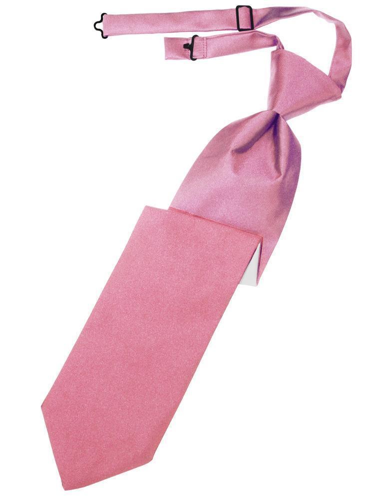 Luxury Satin Necktie Pre-Tied - Rose Petal - corbata 