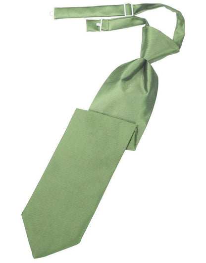 Luxury Satin Necktie Pre-Tied - Sage - corbata Caballero