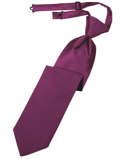 Luxury Satin Necktie Pre-Tied - Sangria - corbata Caballero