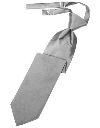 Luxury Satin Necktie Pre-Tied - Silver - corbata Caballero