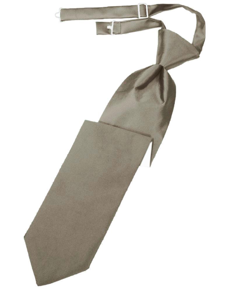 Luxury Satin Necktie Pre-Tied - Stone - corbata Caballero