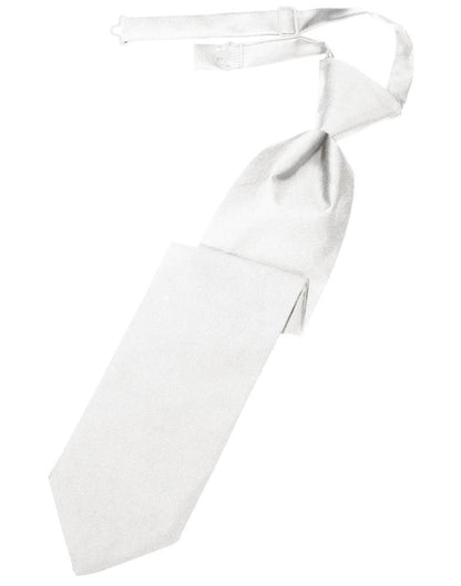 Luxury Satin Necktie Pre-Tied - White - corbata Caballero