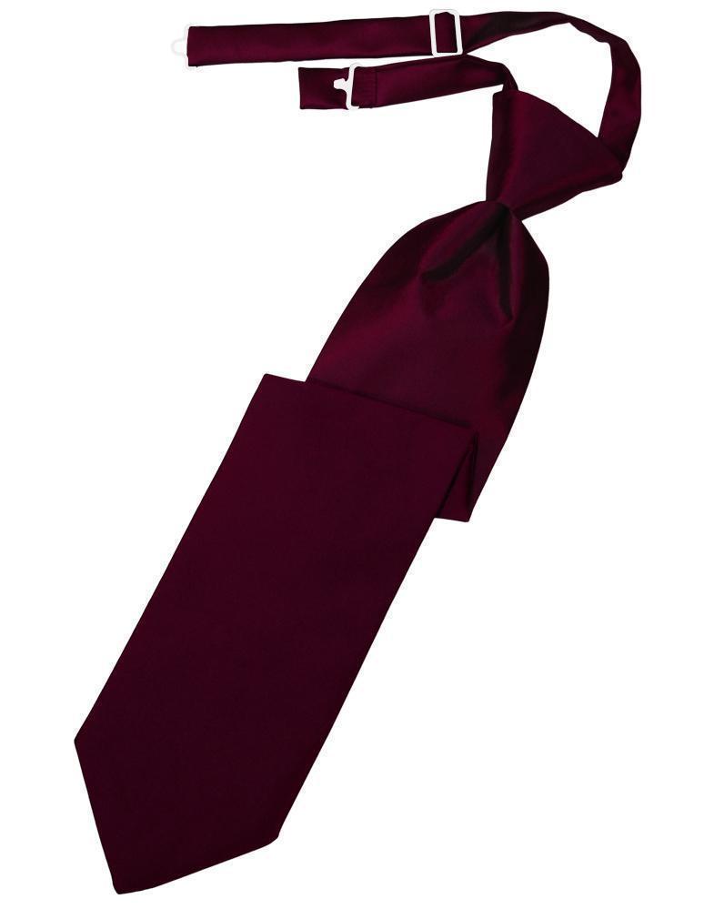 Luxury Satin Necktie Pre-Tied - Wine - corbata Caballero